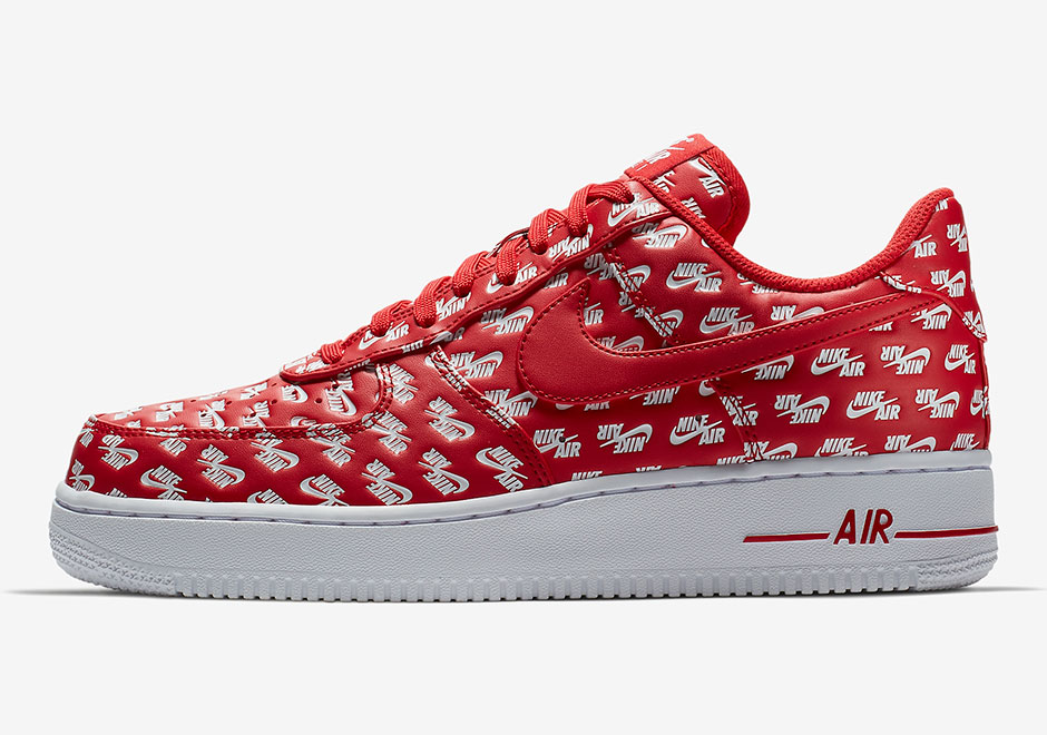 Nike Air Force 1 Low All Over Log Red Ah8462 600 2