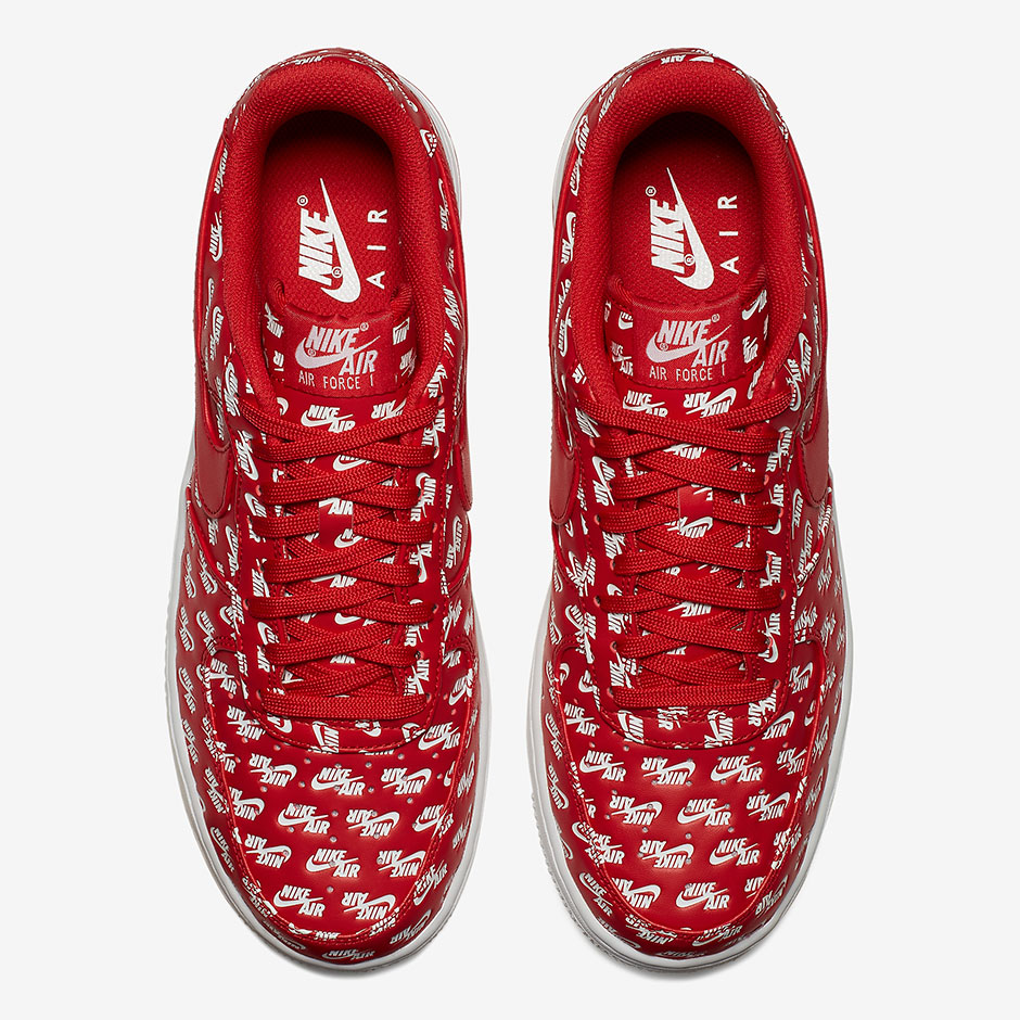 Nike Air Force 1 Low All Over Log Red Ah8462 600 4