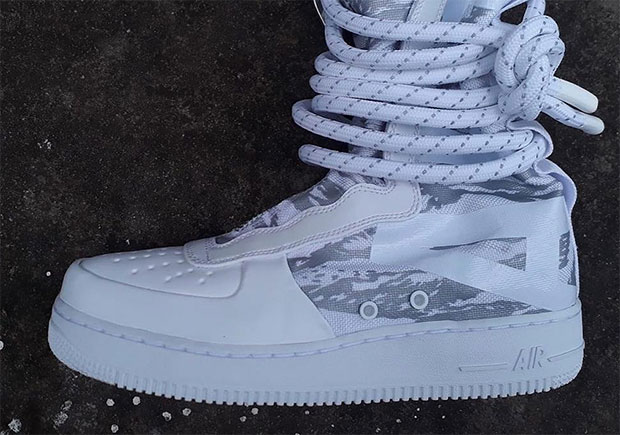 Nike Sf Af1 High Tiger Camo White Silver