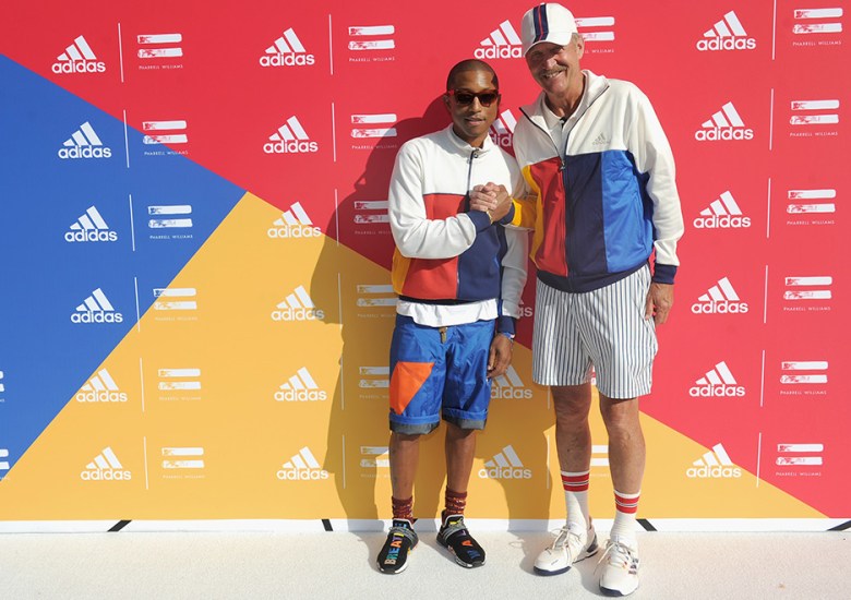 Pharrell Wears New Multicolor adidas NMD Hu To “Don’t Be Quiet Please” Event in NYC