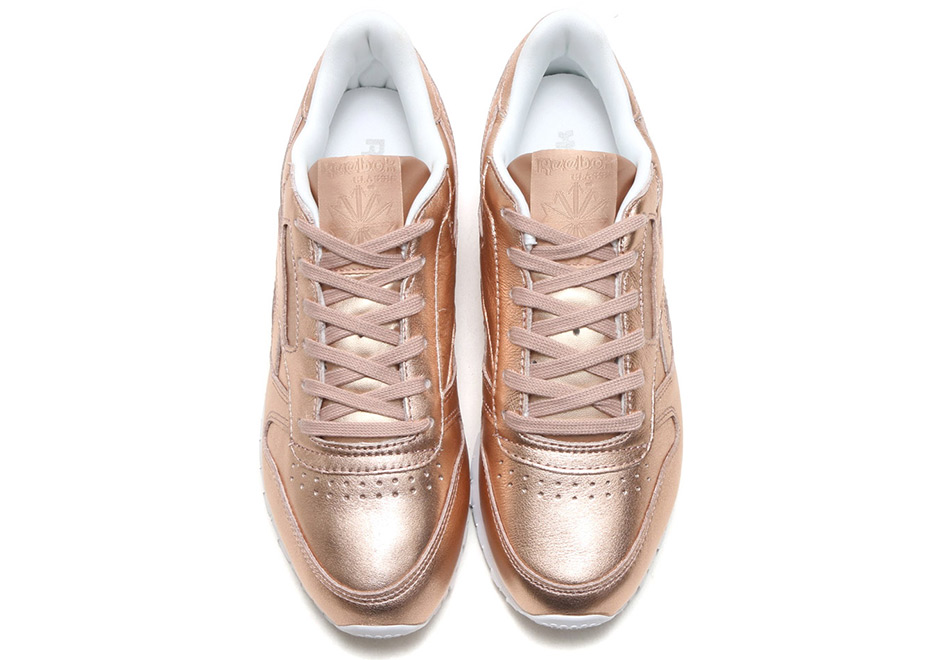 Reebok Classic Leather Metallic Gold Peach Bs7897 5