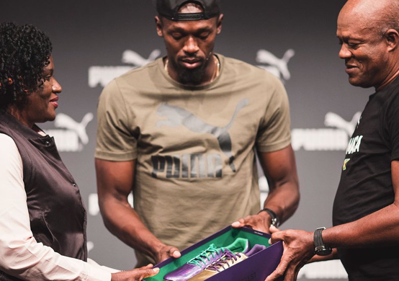 Usain Bolt Receives Special Puma Cleats From Parents For His Final Race