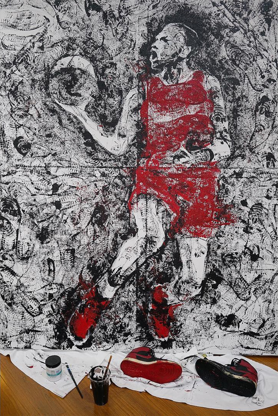 Michael Jordan Painting With Air Jordan 1 As Brush 04