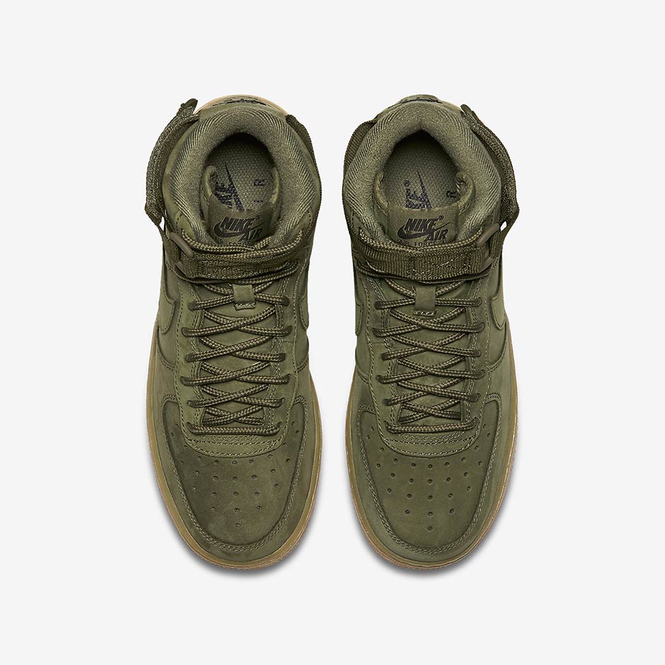 Nike Air Force 1 High Kids Olive Nubuck Gum 922066 202 3