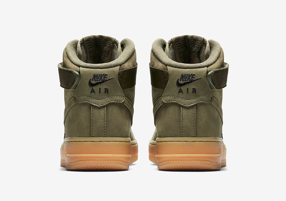 Nike Air Force 1 High Kids Olive Nubuck Gum 922066 202 4