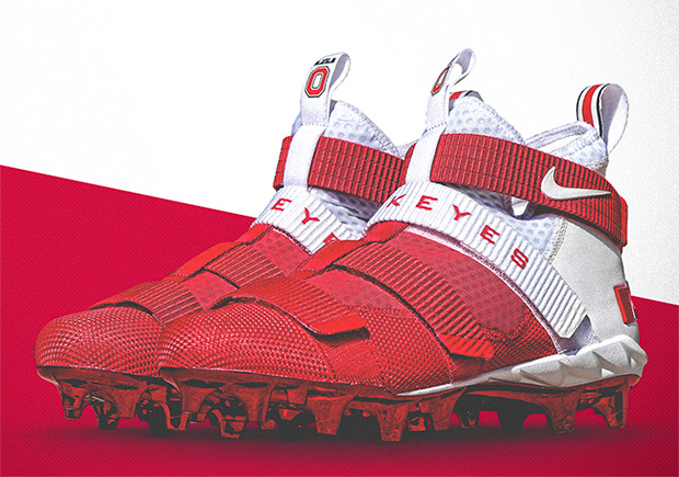 Nike Lebron Soldier 10 Ohio State Football Cleats 1