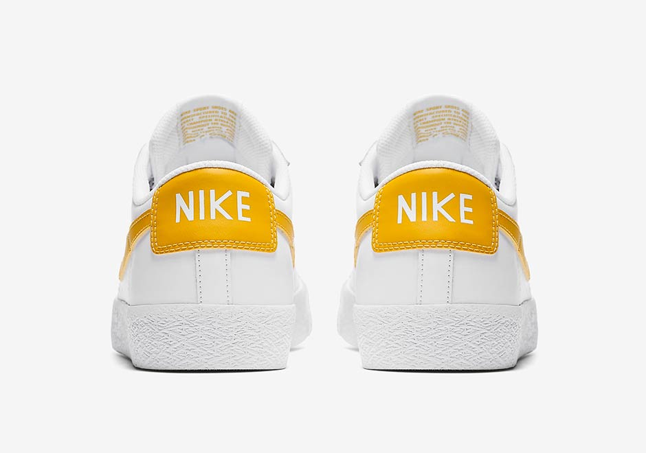 Nike Sb Blazer Low White Mineral Gold Leather 3