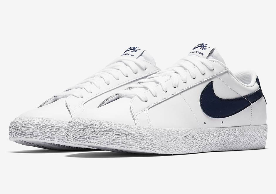 Nike Sb Blazer Low White Obsidian Leather 2