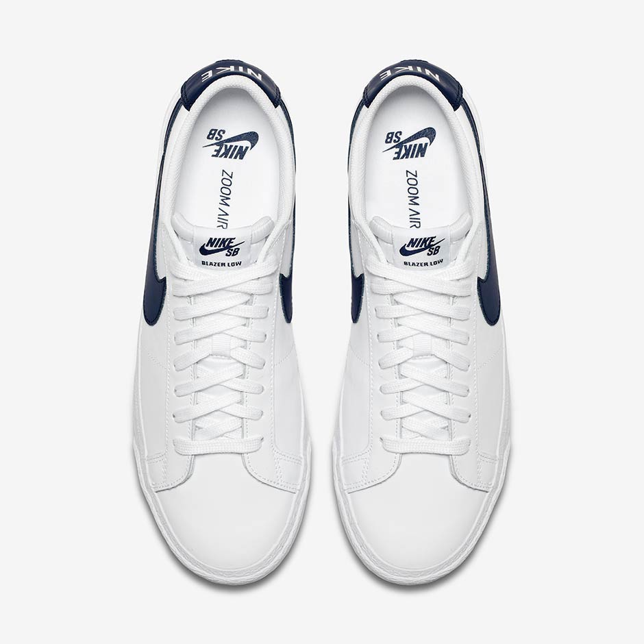 Nike Sb Blazer Low White Obsidian Leather 3