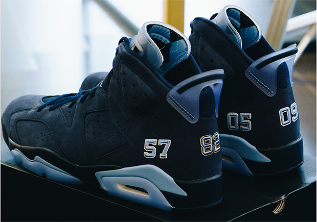 A Never-Before-Seen Air Jordan 6 “UNC” PE Is On Display At Marcus Jordan’s Trophy Room Store