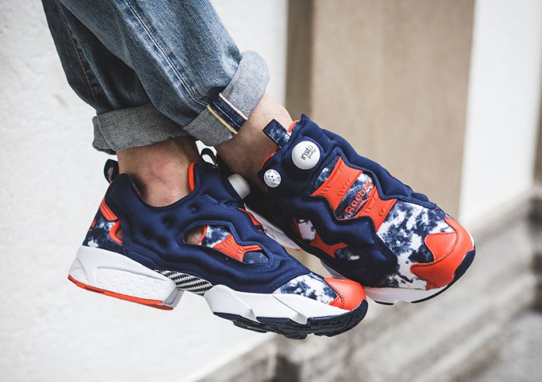 atmos Adds Bleached Denim Style Uppers To The Reebok Instapump Fury