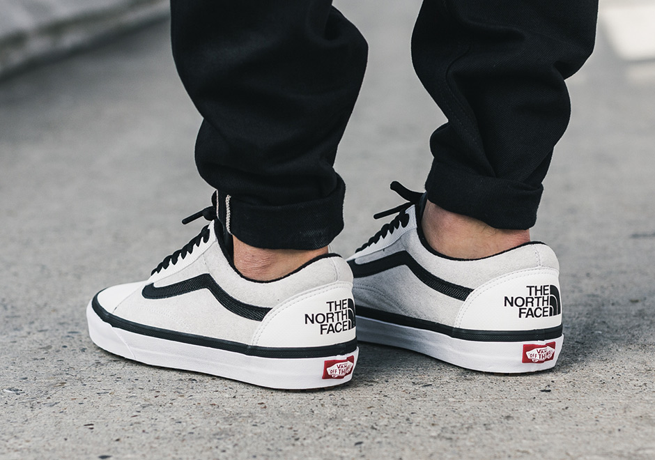 North Face Vans Old Skool White Black 1