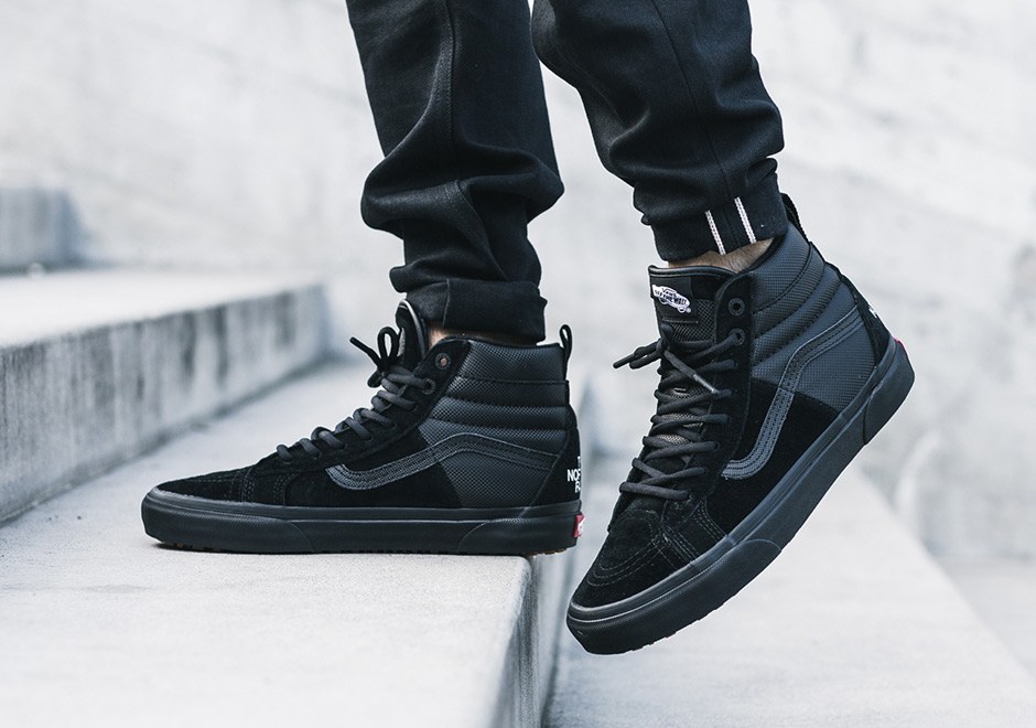 North Face Vans Sk8 Hi Black Black 2