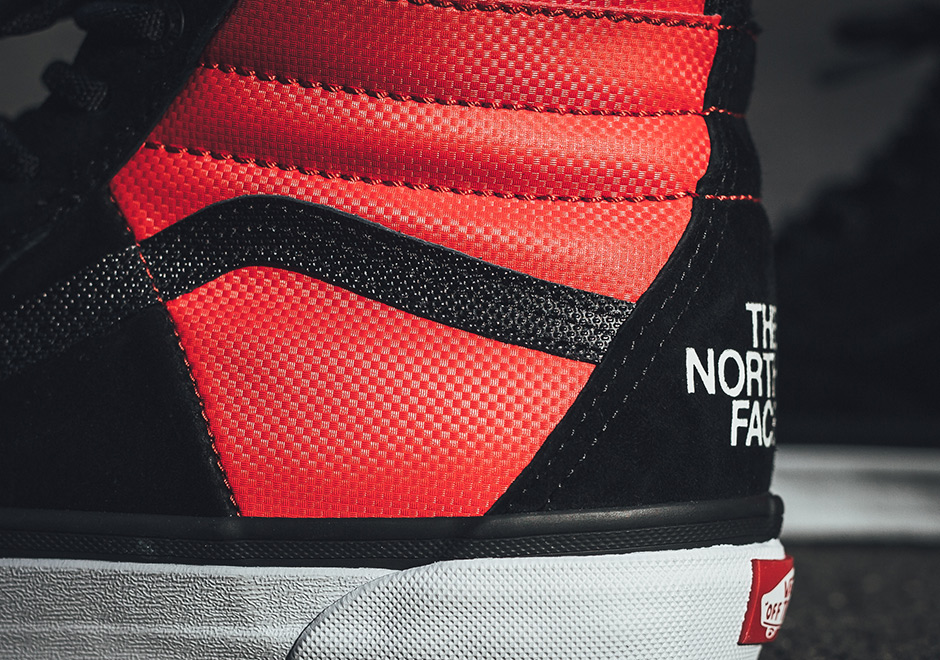 North Face Vans Sk8 Hi Red Black 2