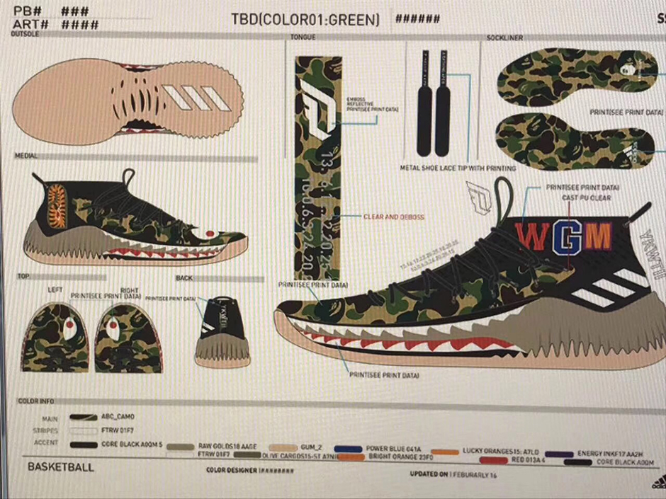 Adidas Dame 4 Bape Green Camo