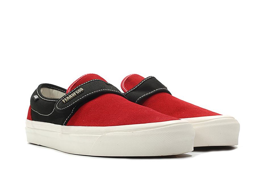 Vans Fear Of God Slip On Red Black 2