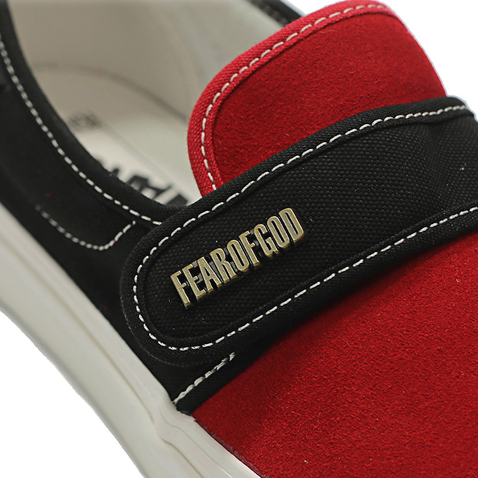 Vans Fear Of God Slip On Red Black 6