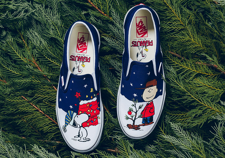 Vans Slip On Peanuts Chritmas Charllie Tree 3