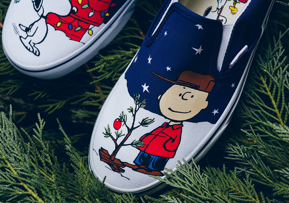 Vans Slip On Peanuts Chritmas Charllie Tree 6