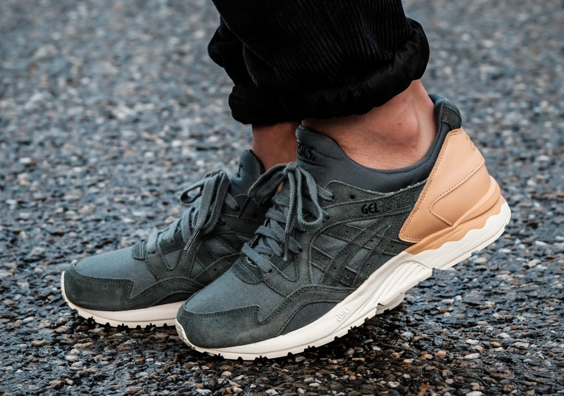 Asics Gel Lyte V Tan Heel Green Suede 1