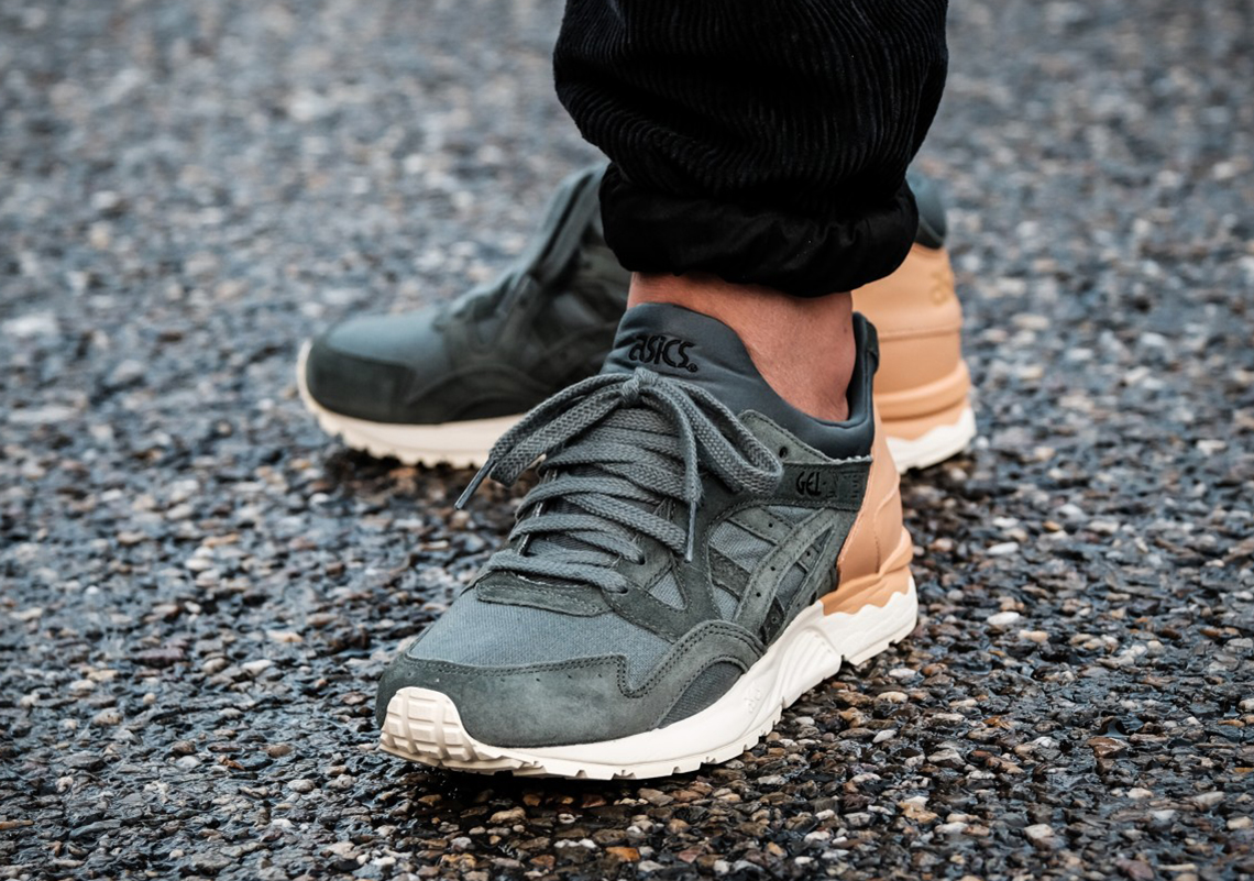 Asics Gel Lyte V Tan Heel Green Suede 2