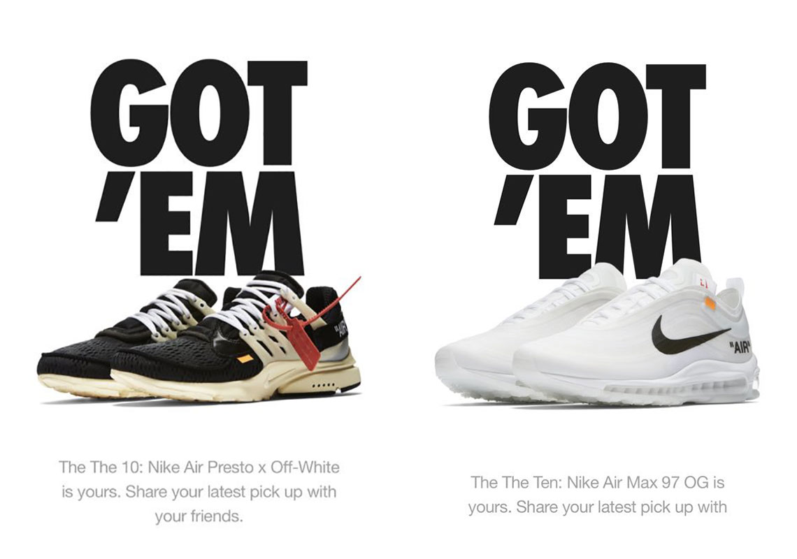 Nike Gives Access To OFF WHITE Releases On SNKRS App