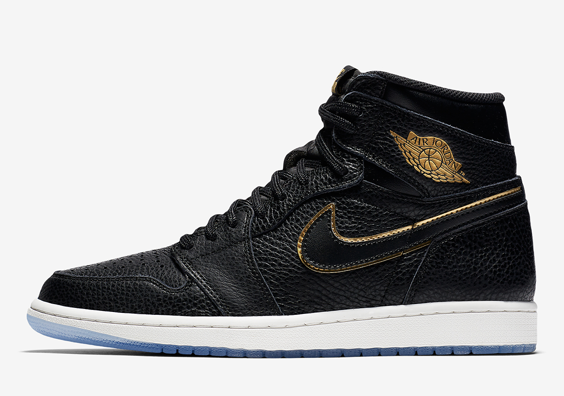 Air Jordan 1 Tumbled Leather Blackgold 3