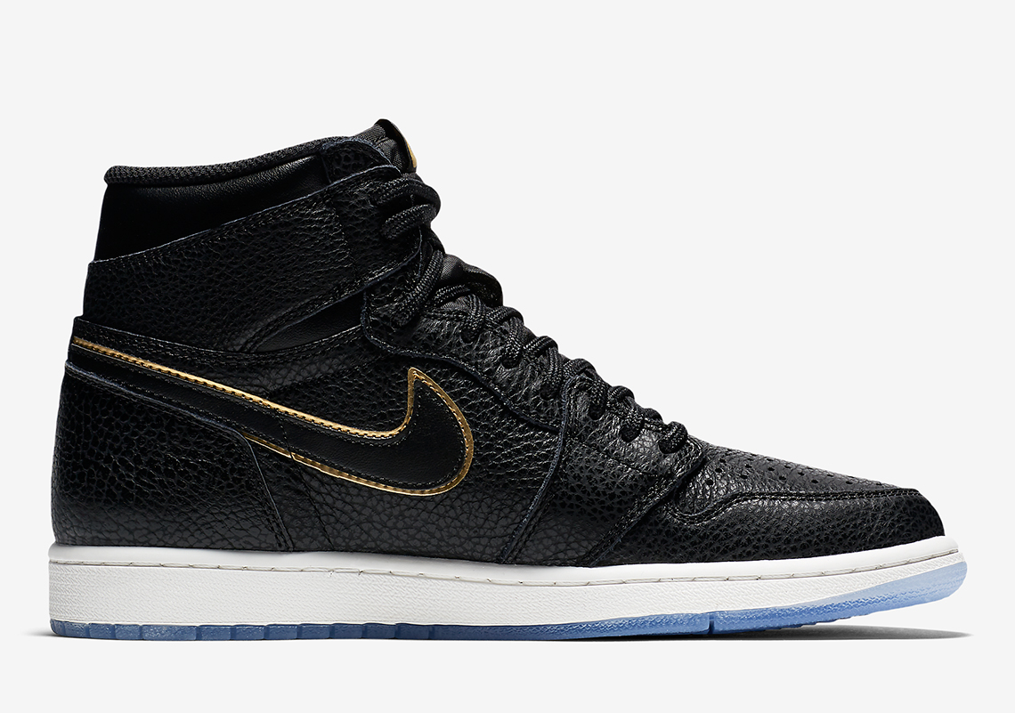 Air Jordan 1 Tumbled Leather Blackgold 5