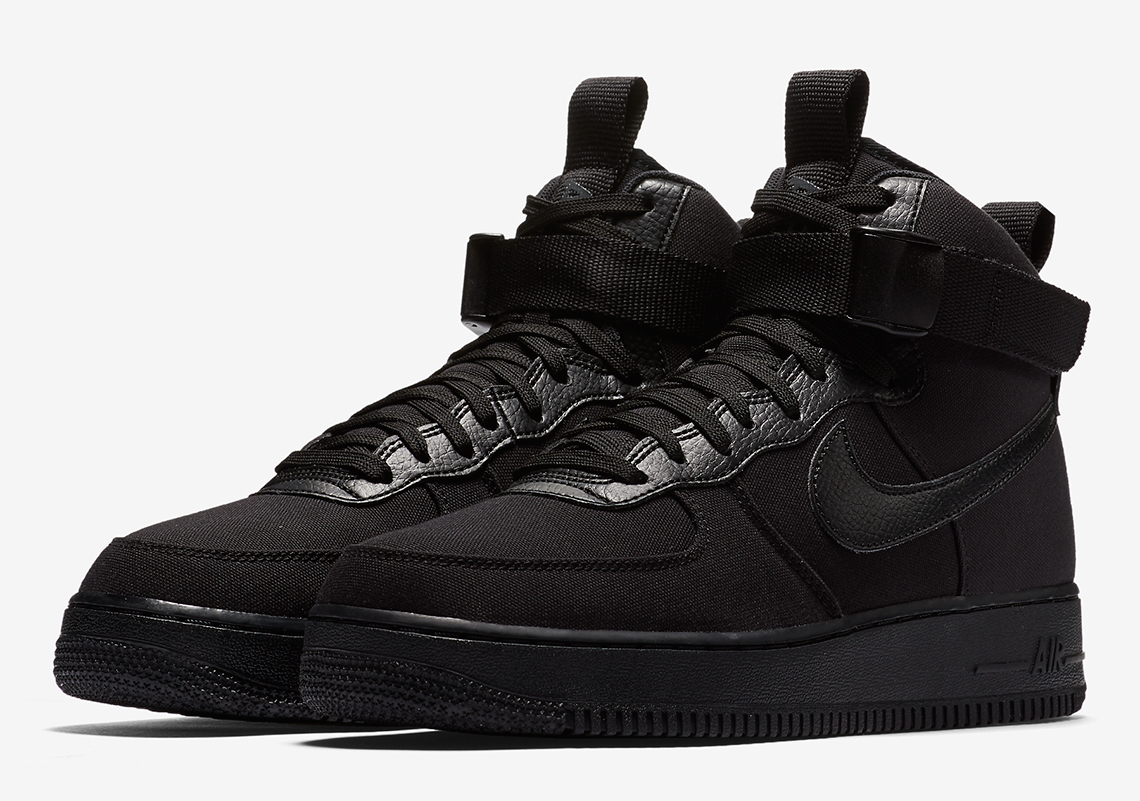 Nike Air Force 1 High “Triple Black” In Canvas