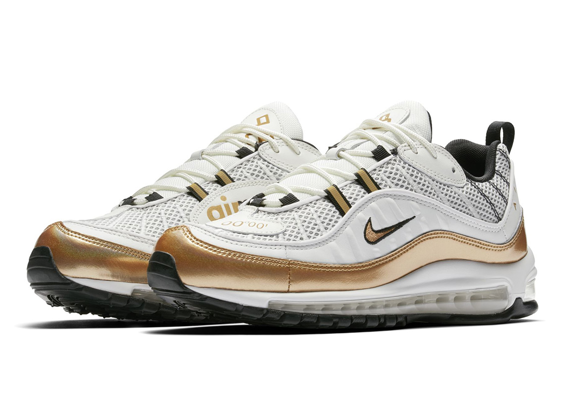 Nike Air Max 98 "UK" Features White And Gold Colorway