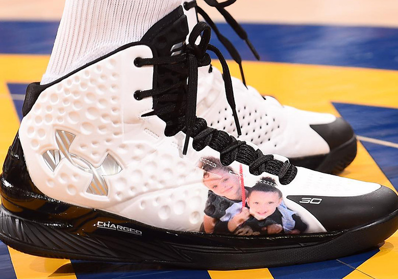 Steph Curry Wears UA Curry 1 With Images Of His Daughters Riley And Ryan