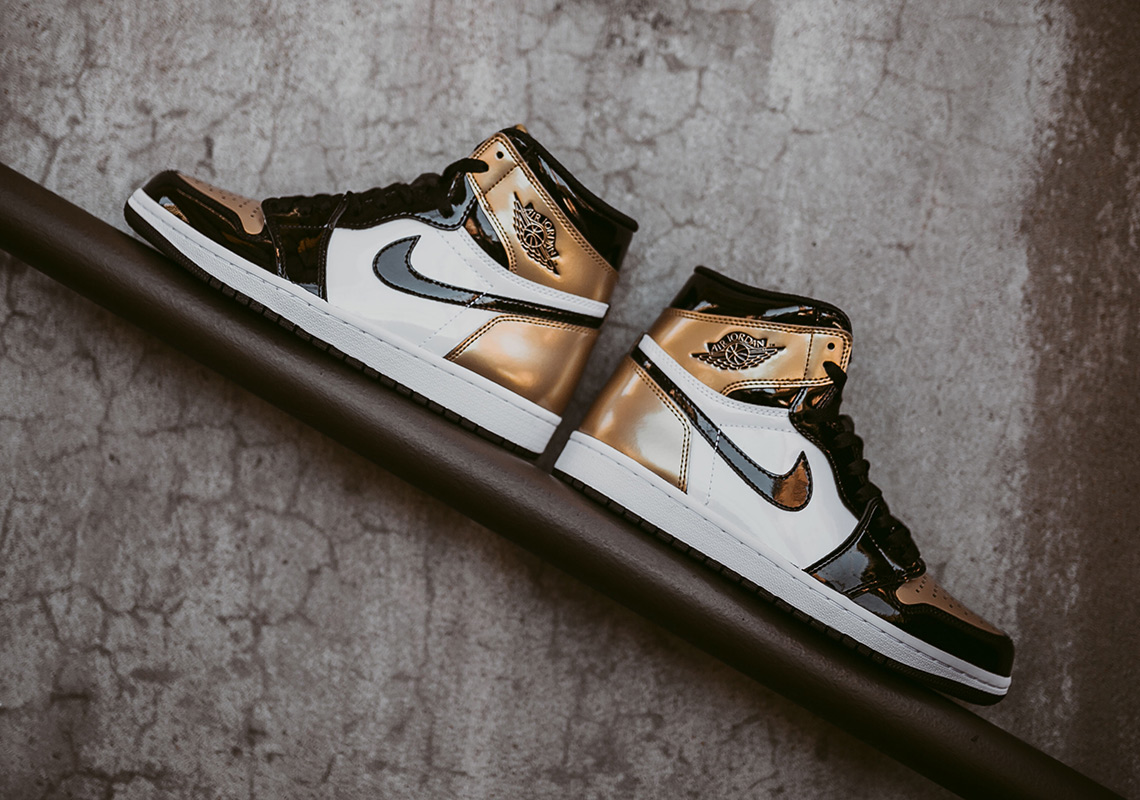 Best Look Yet At The Air Jordan 1 Retro High OG "Gold Toe"