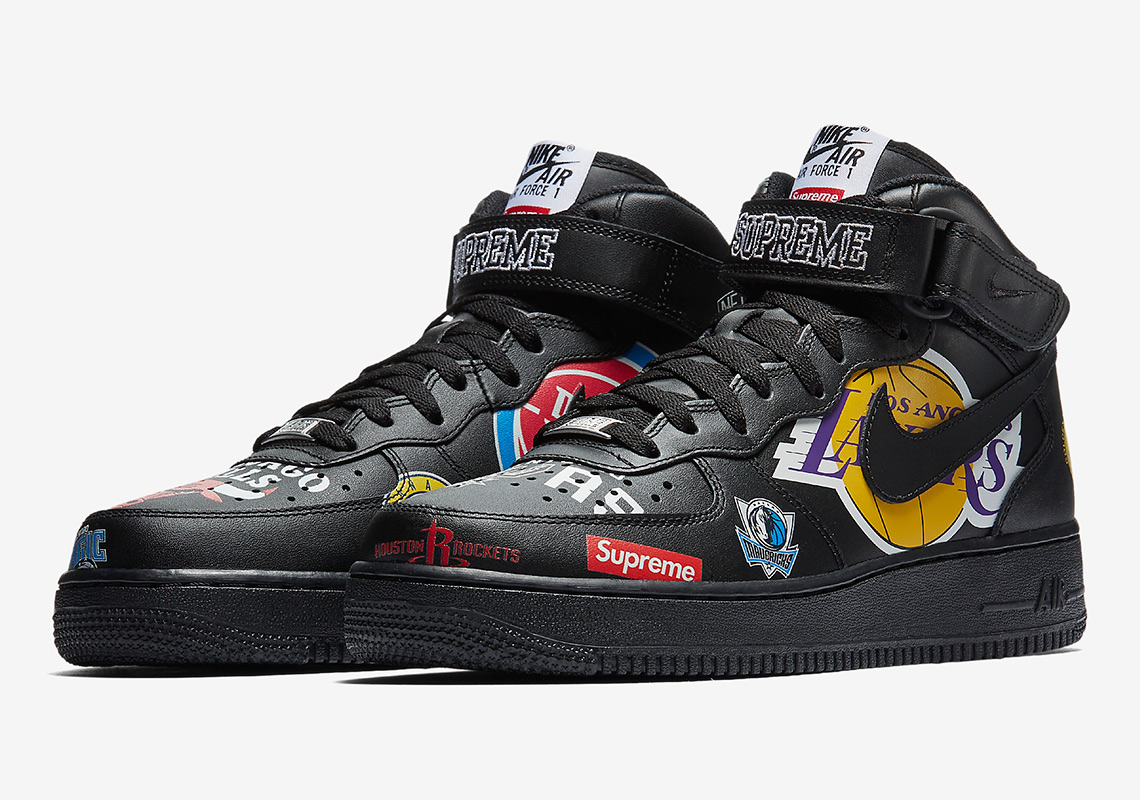 Official Images Of The Supreme x Nike Air Force 1 Mid In Black