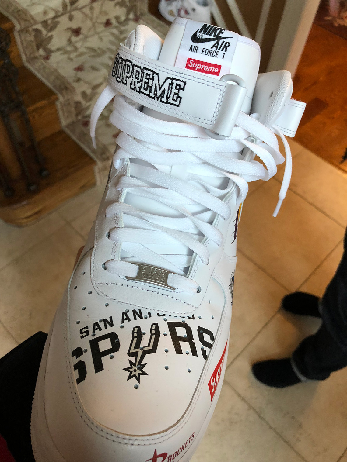 Supreme Nike Air Force 1 Mid White Nba Logo 3