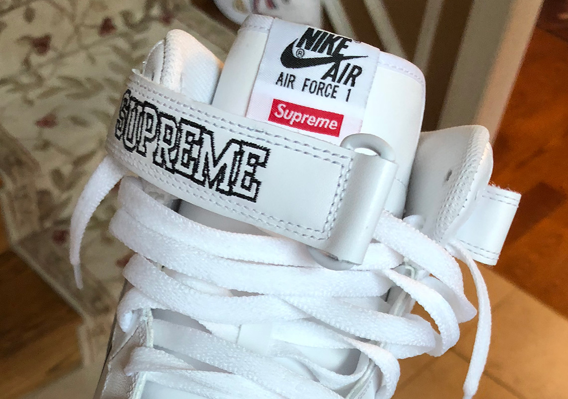 Closer Look At The Supreme x Nike Air Force 1 Mid With NBA Logos