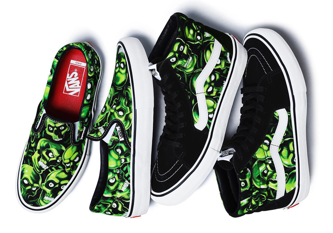 The Supreme x Vans "Skull Pile" Glow In The Dark Collection Releases Tomorrow