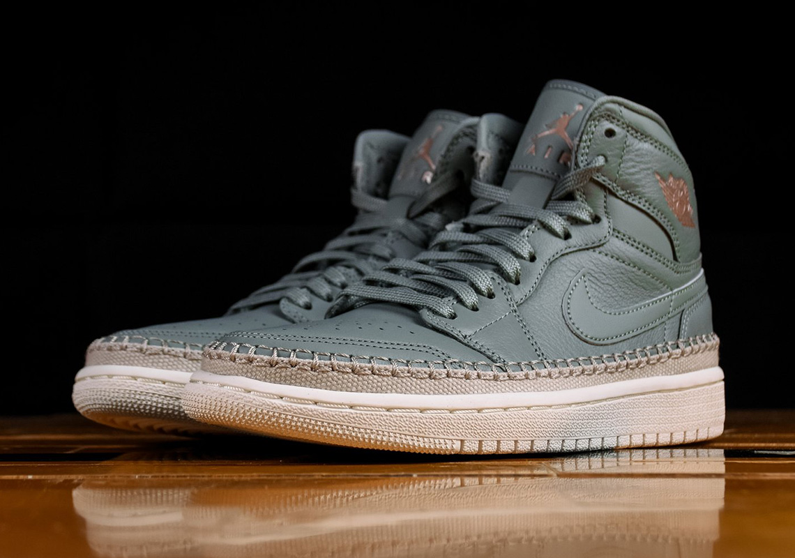 Air Jordan 1 Grey Green Womens Ah7389 315 2