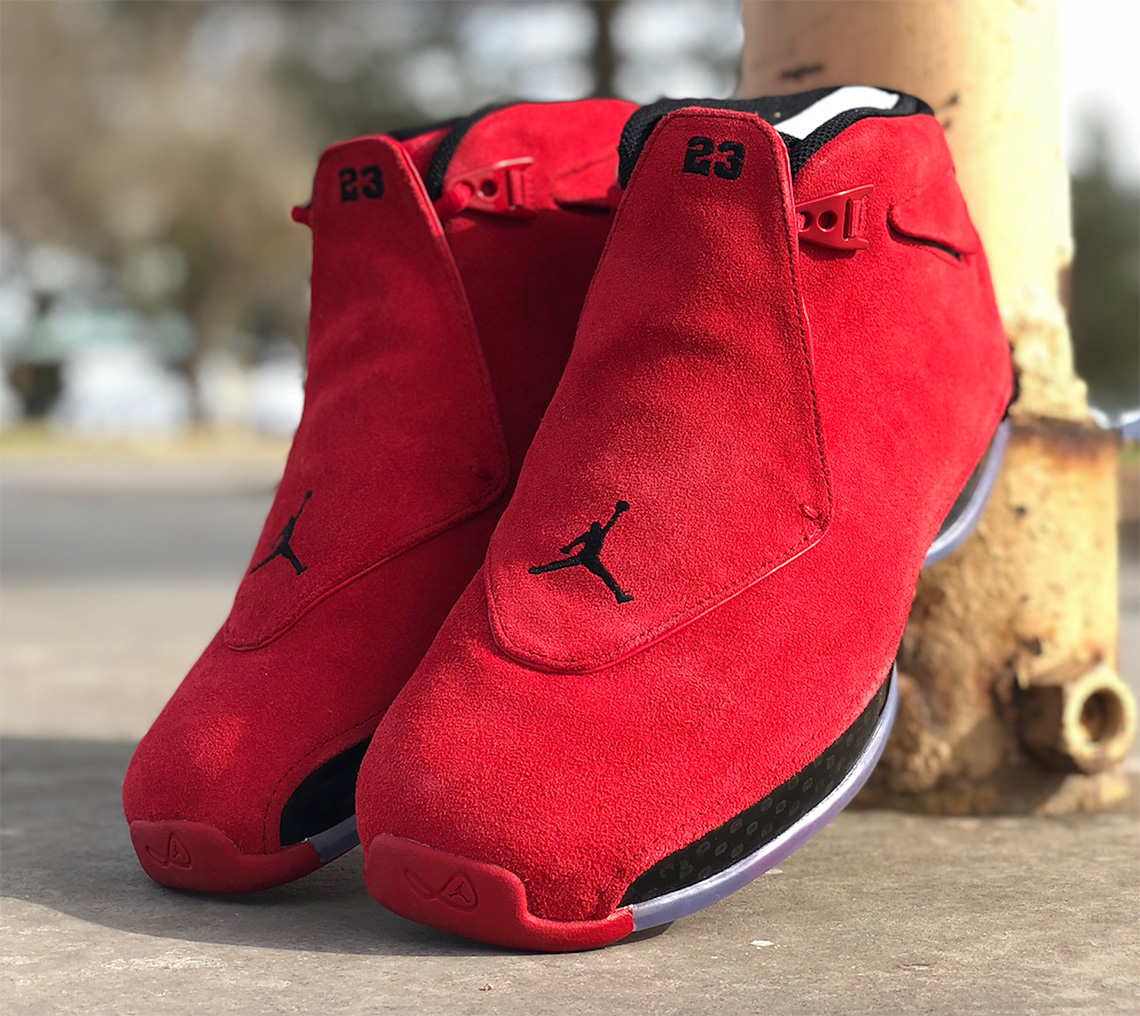 Air Jordan 18 Red Suede Toro 3