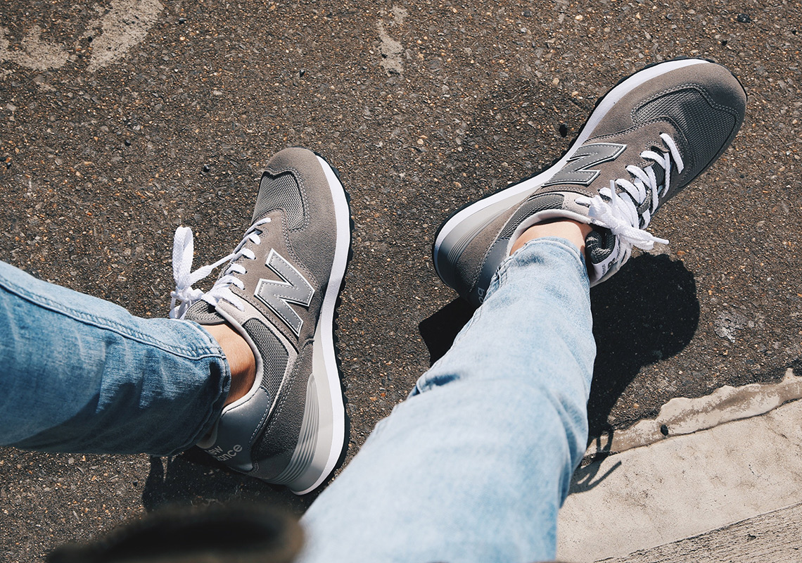 New Balance 574 Classic Grey On Foot 1