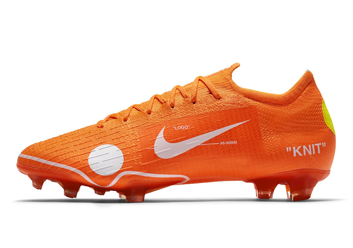 Off White Nike Vapor 12 Elite Se Fg Orange Soccer Cleats 3