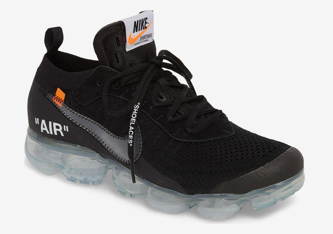 The OFF WHITE x Nike Vapormax Flyknit In Black Releases On March 30th