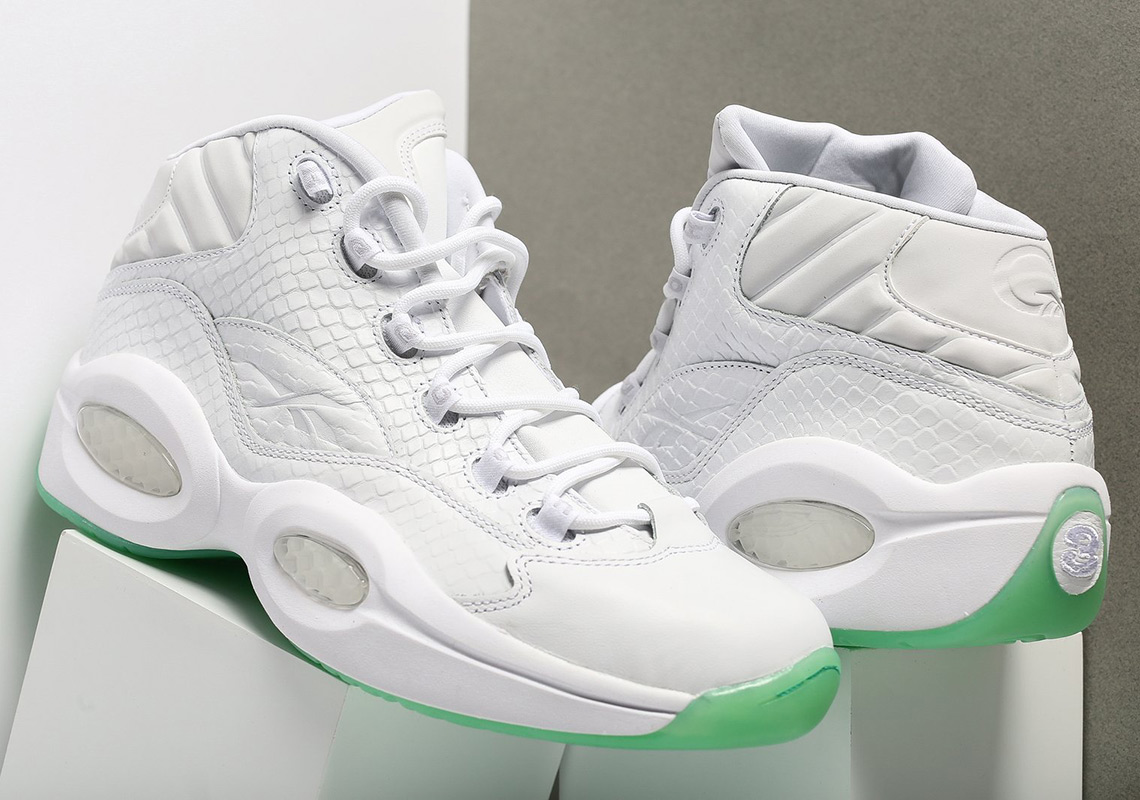 Reebok Question Mid White Green Glow 2