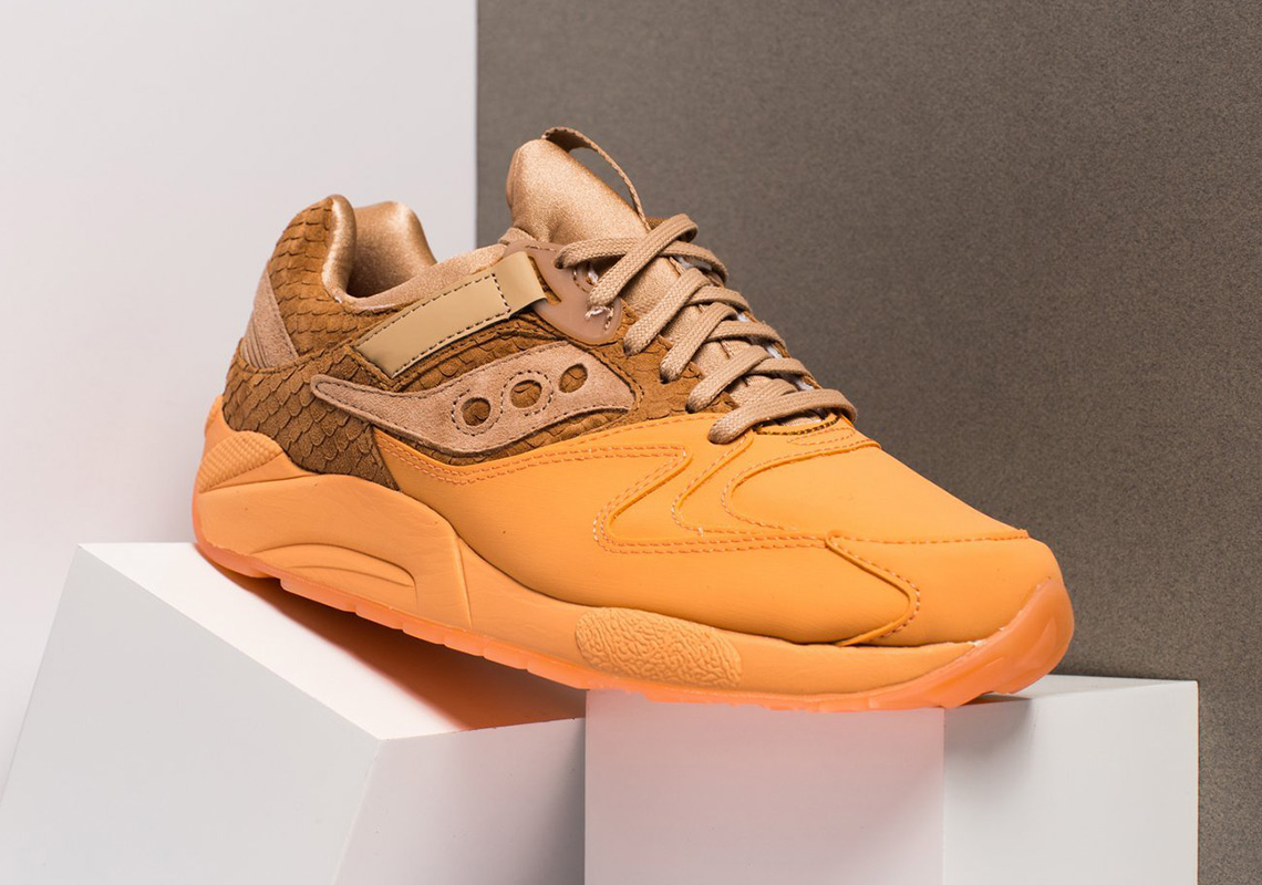 Saucony Grid 9000 Suede Fishscale Orange 2