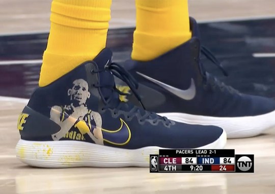 Indiana Pacers’ Trevor Booker Wears Custom Nike Hyperdunks With Reggie Miller’s Choke