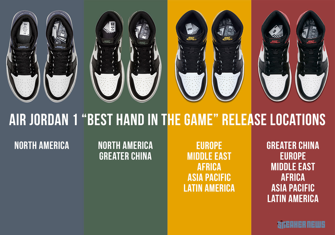 Official Release Locations For The Air Jordan 1 "Best Hand In The Game" Collection