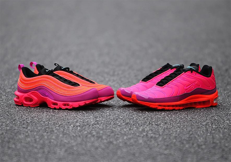 Nike's Hybrids Of The Air Max Plus And 97 To Release In "Racer Pink" Colorway