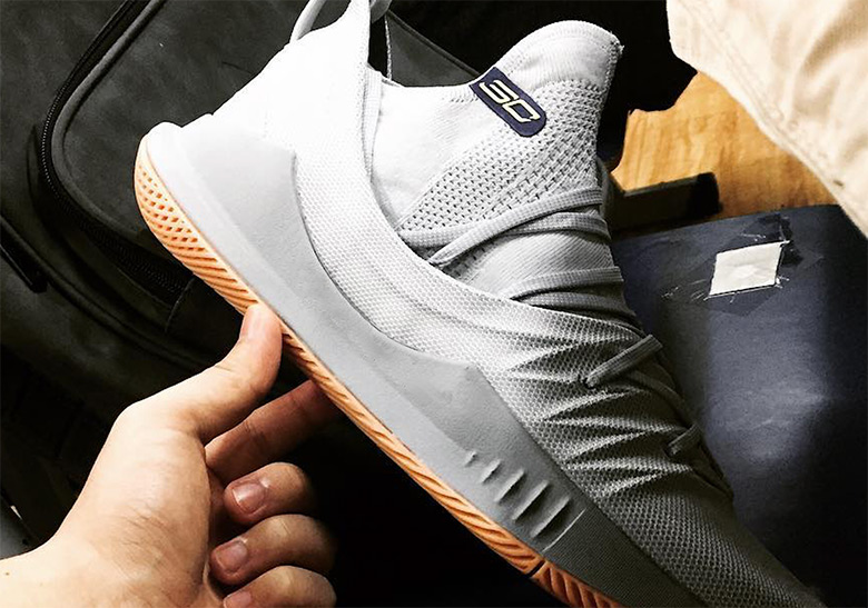 First Look At The UA Curry 5 In Grey And Gum