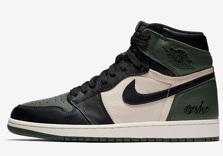 Air Jordan 1 Black Toe Pine Green