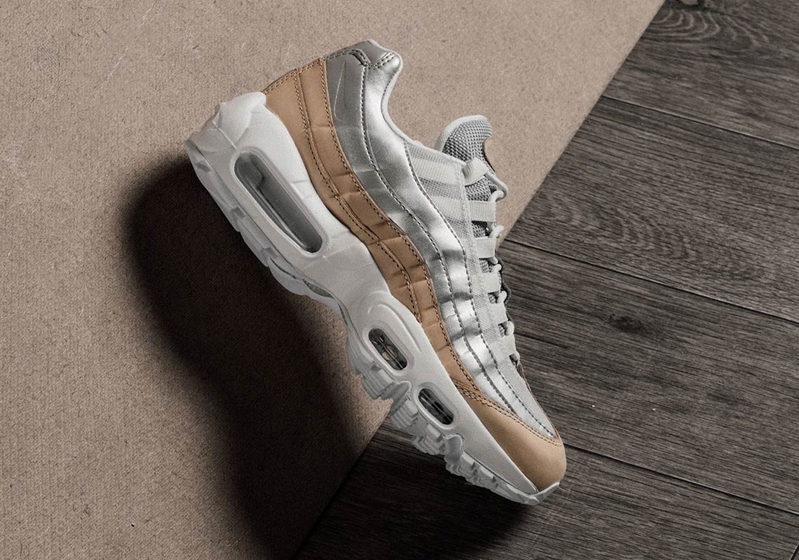 A Tan And Silver Pairing Comes To This Air Max 95 For Women