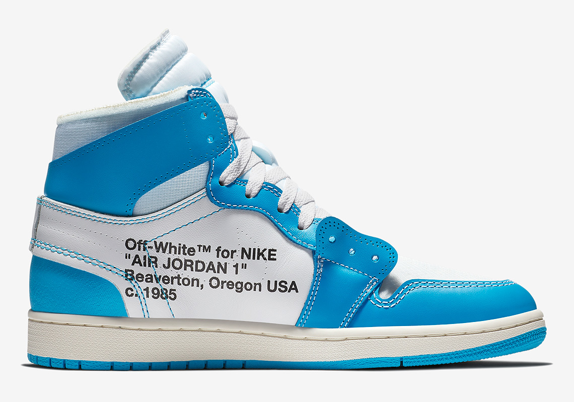 Off White Air Jordan 1 Unc Dark Powder Blue Cone Release 2